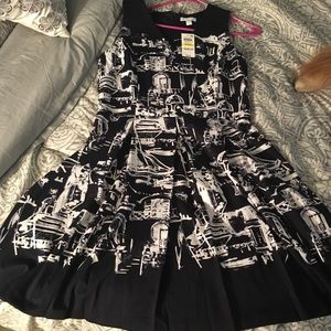 Navy and white dress